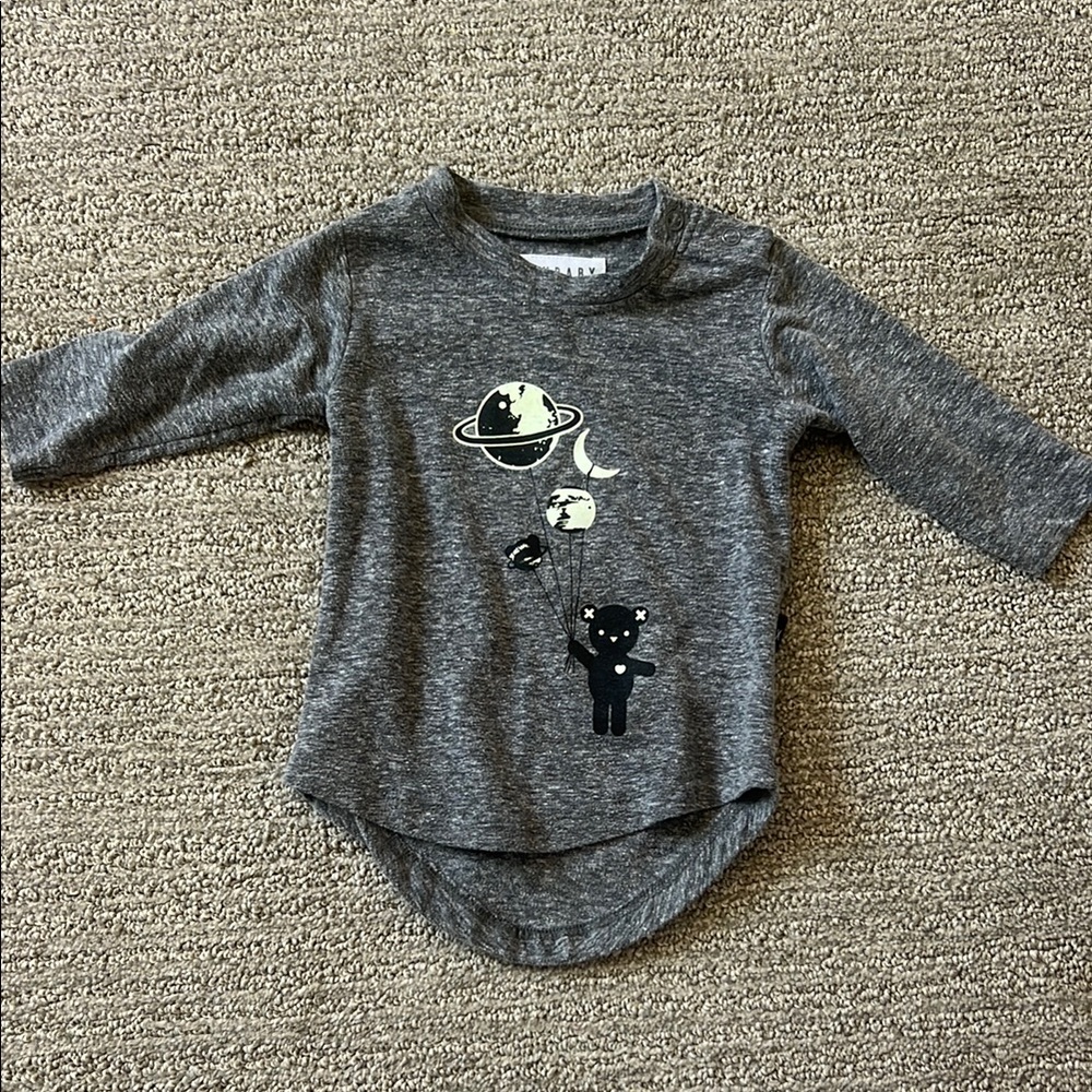 Huxbaby Gray and Black Long Sleeve Tees